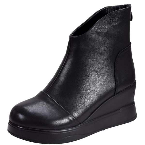the new 2019 korean wedges and cowhide-leather women's minimalist work boots, Red;white
the new 2019 korean wedges and cowhide-leather women's minimalist work boots, Red;white