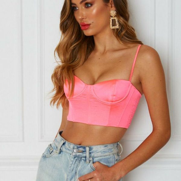 women summer sleevelees camis bustier sling vest crop bralette camis women girl clothes, White
women summer sleevelees camis bustier sling vest crop bralette camis women girl clothes, White
