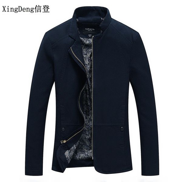 xingdeng spring autumn fashion men's jacket casual fit solid color coat zipper stand neck collar outwear clothes, Black;brown
xingdeng spring autumn fashion men's jacket casual fit solid color coat zipper stand neck collar outwear clothes, Black;brown