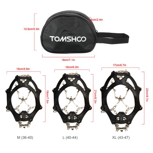 tomshoo 1 pair of 19 teeth crampons non-slip shoes cover anti slip ice cleats shoe boot grips traction snow + snow leg gaiters, Black
tomshoo 1 pair of 19 teeth crampons non-slip shoes cover anti slip ice cleats shoe boot grips traction snow + snow leg gaiters, Black