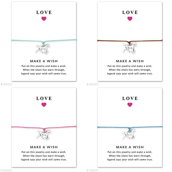 luxury horse infinity wish wrap bracelet with gift card animal design wax rope bangle for women men fashion love jewelry accessories bulk, Golden;silver
luxury horse infinity wish wrap bracelet with gift card animal design wax rope bangle for women men fashion love jewelry accessories bulk, Golden;silver
