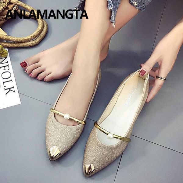 shoes women spring new pearl shiny shallow-mouthed chic single shoes 100 lap metalic flat korean version women's, Black
shoes women spring new pearl shiny shallow-mouthed chic single shoes 100 lap metalic flat korean version women's, Black