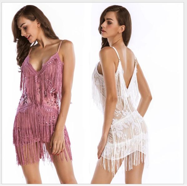 2019 tassel dress new fringed embroidered sequins exposed back backless dress skirt deep v-neck strap dress 21765, Black;gray
2019 tassel dress new fringed embroidered sequins exposed back backless dress skirt deep v-neck strap dress 21765, Black;gray
