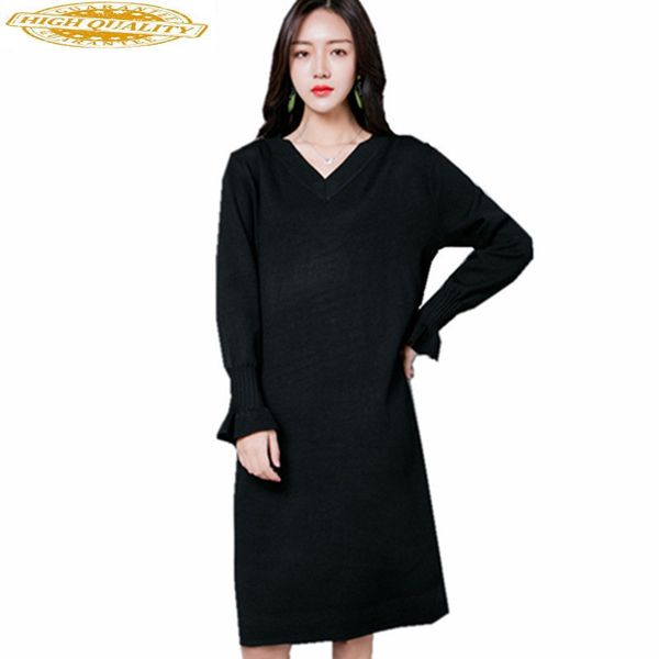 new arrival 2019 women v-neck knitted dress female petal sleeve loose casual spring autumn dresses vestidos wxf748, Black;gray
new arrival 2019 women v-neck knitted dress female petal sleeve loose casual spring autumn dresses vestidos wxf748, Black;gray