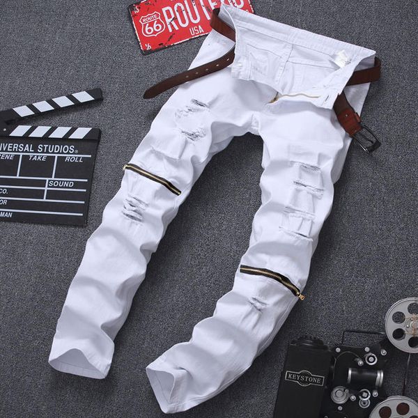 mens designer jean pants long fashion denim brand jean distresse men luxury jeans knee zippers pants, Blue
mens designer jean pants long fashion denim brand jean distresse men luxury jeans knee zippers pants, Blue