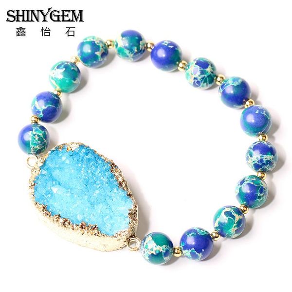 shinygem yoga natural stone bracelets 8mm blue green sea sediment jaspers bead bracelets handmade gold druzy for women, Black
shinygem yoga natural stone bracelets 8mm blue green sea sediment jaspers bead bracelets handmade gold druzy for women, Black