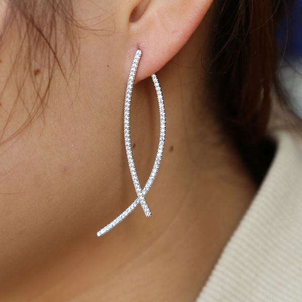 2019 valentine's trendy cz paved geometric earrings ear jacket for women elegant front back two sides double delicate earrings, Silver
2019 valentine's trendy cz paved geometric earrings ear jacket for women elegant front back two sides double delicate earrings, Silver