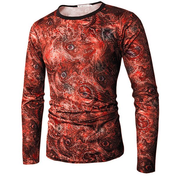 men's long-sleeved t-shirt 2020 spring autumn new round neck digital printing slim t-shirt thin section breathable male t, White;black
men's long-sleeved t-shirt 2020 spring autumn new round neck digital printing slim t-shirt thin section breathable male t, White;black