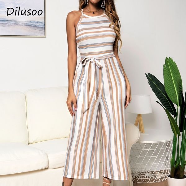 dilusoo striped print summer jumpsuits women sleeveless bandage loose straight romper female casual tank office lady jumpsuit, Black;white
dilusoo striped print summer jumpsuits women sleeveless bandage loose straight romper female casual tank office lady jumpsuit, Black;white