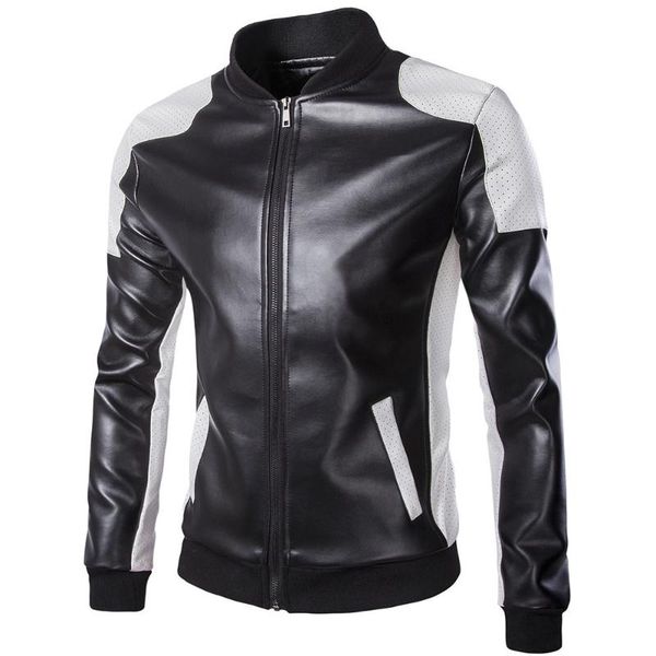 2019 autumn and winter new style black and white stitching men stand collar casual leather coat ouma pu leather men's
2019 autumn and winter new style black and white stitching men stand collar casual leather coat ouma pu leather men's