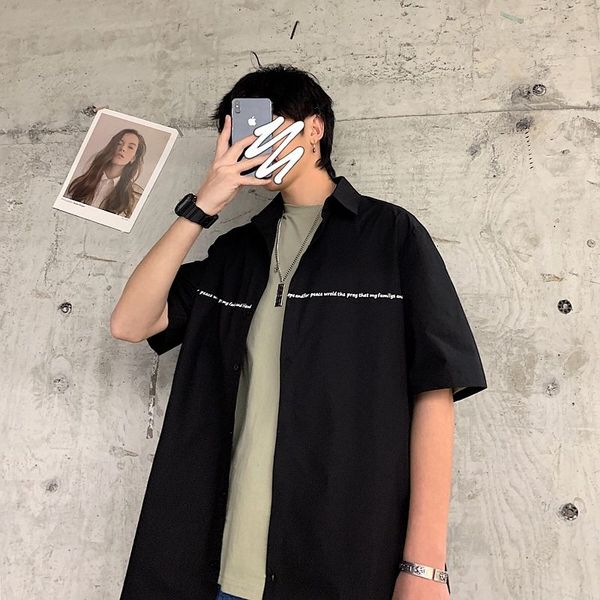 men's shirt 2020 summer new slim, solid color couple plat size, short sleeve shirt, loose casual lapel youth men's wear, White;black
men's shirt 2020 summer new slim, solid color couple plat size, short sleeve shirt, loose casual lapel youth men's wear, White;black