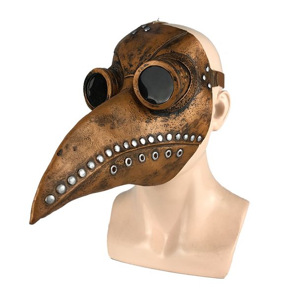 

halloween led plague doctor latex mask light masquerade mascara long nose beak bird crow cosplay steampunk halloween accessories