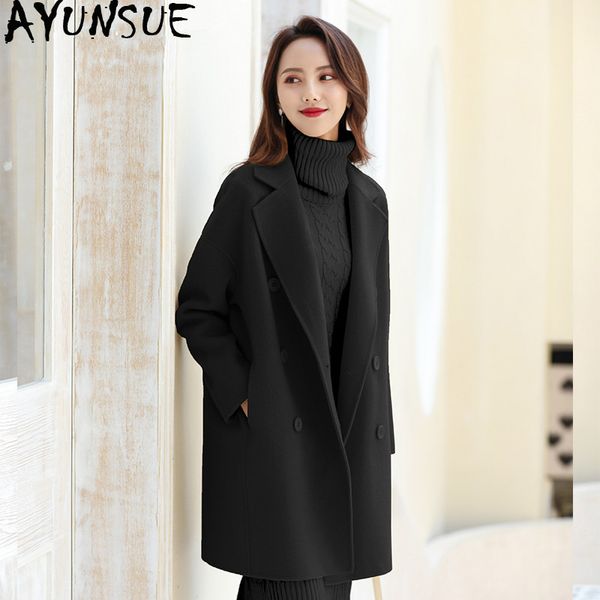 ayunsue double side 100% wool coat female korean long coats 2019 autumn winter jacket women woolen coat casaco feminino my3804, Black
ayunsue double side 100% wool coat female korean long coats 2019 autumn winter jacket women woolen coat casaco feminino my3804, Black