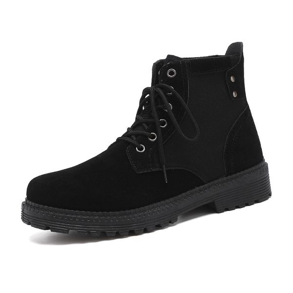 2020 new flat heel men boots pu increase shoes male round head solid color lace up fashion winter botas hombre size 39-44, Black
2020 new flat heel men boots pu increase shoes male round head solid color lace up fashion winter botas hombre size 39-44, Black