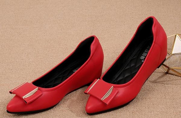 2019 women's shoes in spring and autumn with new style slope heel pointed end bowknot #2816, Black 
2019 women's shoes in spring and autumn with new style slope heel pointed end bowknot #2816, Black