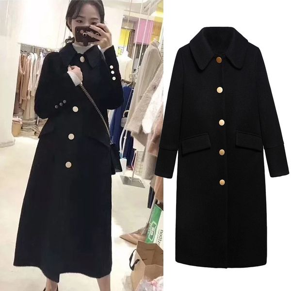2019 new women outerwear autumn winter clothing fashion warm woolen blends slim female elegant single breasted woolen coat, Black
2019 new women outerwear autumn winter clothing fashion warm woolen blends slim female elegant single breasted woolen coat, Black
