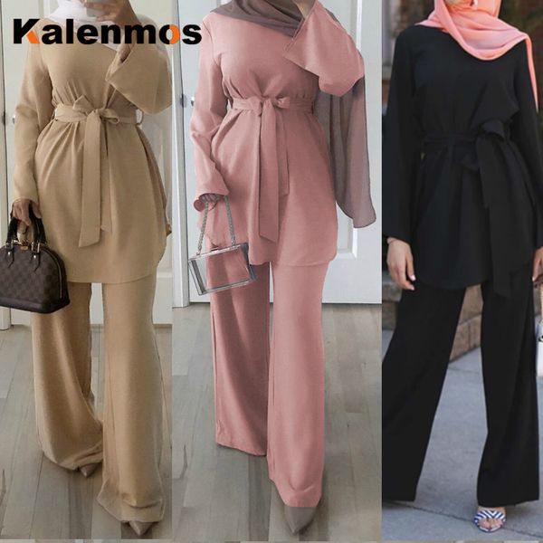 ramadan eid muslim dress women 2pecs set blouse wide leg pants dubai abaya lace-up solid ropa kaftan uae islamic turkey african y200701, White
ramadan eid muslim dress women 2pecs set blouse wide leg pants dubai abaya lace-up solid ropa kaftan uae islamic turkey african y200701, White