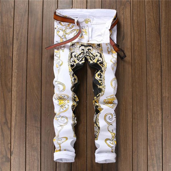 2020 new distressed ripped mens designer printed slim fit jeans denim 3d print straight washed destroyed patches brand ltrousers, Blue
2020 new distressed ripped mens designer printed slim fit jeans denim 3d print straight washed destroyed patches brand ltrousers, Blue