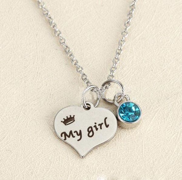 fashion custom heart pendant gifts my girl stainless steel blue crystal necklace girlfriend and wife gift, Silver
fashion custom heart pendant gifts my girl stainless steel blue crystal necklace girlfriend and wife gift, Silver