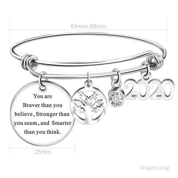 2020 graduation jewelry titanium steel bracelet bangle round pendant charm bracelets adjustable bangle for college students gift, Black
2020 graduation jewelry titanium steel bracelet bangle round pendant charm bracelets adjustable bangle for college students gift, Black