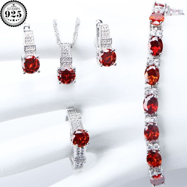 925 sterling silver costume bridal jewelry sets women red zircon bracelets necklaces pendants earrings stones rings set gift box, Slivery;golden
925 sterling silver costume bridal jewelry sets women red zircon bracelets necklaces pendants earrings stones rings set gift box, Slivery;golden