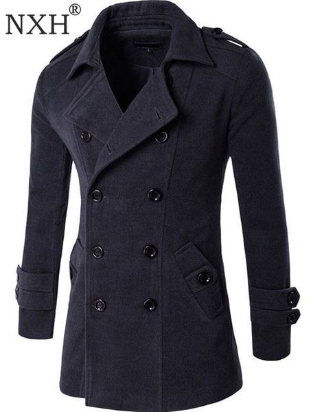 nxh 2018 autumn winter jacket men woolen coat england style double-breasted fashion brand mens outwear overcoat wool & blends, Black
nxh 2018 autumn winter jacket men woolen coat england style double-breasted fashion brand mens outwear overcoat wool & blends, Black