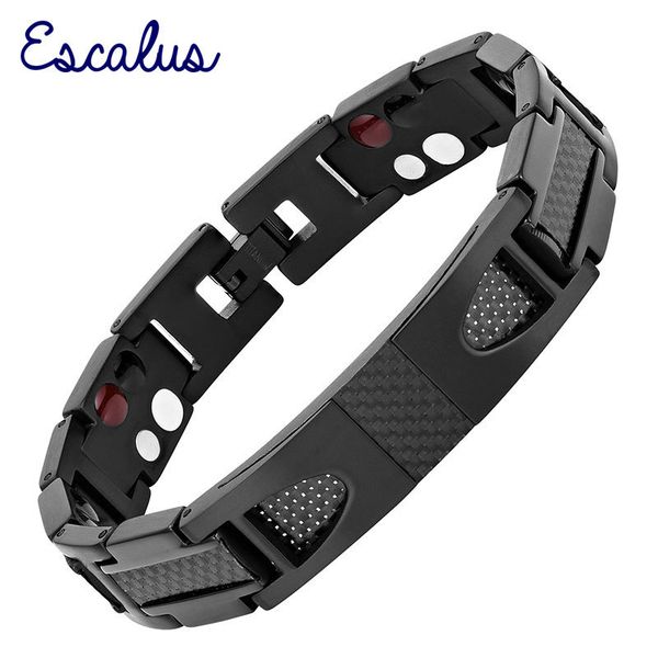 escalus magnetic pure titanium black bracelet for men carbon fiber stylist germanium charm new bracelets wristband, Golden;silver 
escalus magnetic pure titanium black bracelet for men carbon fiber stylist germanium charm new bracelets wristband, Golden;silver