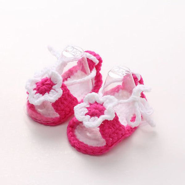 

First Walkers Baby Newborn Infant Girls Crochet Knit Socks Crib Shoes Prewalker 0-12 Months