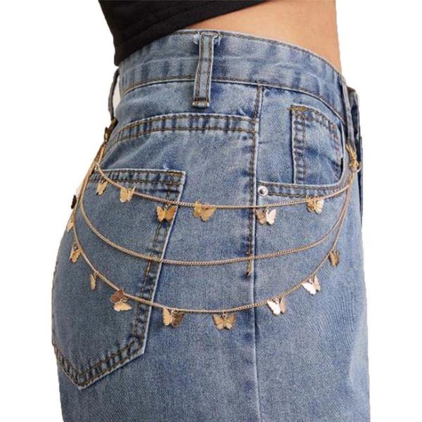 punk street butterfly belt waist chain male women pants chain multi layer hiphop hook trousers keychain jewelry, Black;brown
punk street butterfly belt waist chain male women pants chain multi layer hiphop hook trousers keychain jewelry, Black;brown