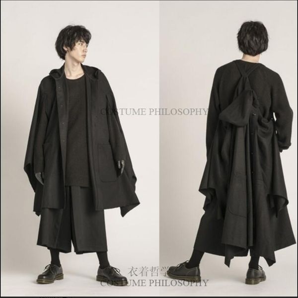 s-6xl new unique design men's cloak autumn and winter woolen coat male super loose back-mounted medium long section black trench
s-6xl new unique design men's cloak autumn and winter woolen coat male super loose back-mounted medium long section black trench