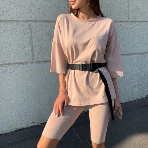 summer casual women two piece suit solid outfits with belt home loose sports tracksuits fashion leisure bicycle suit color match, White
summer casual women two piece suit solid outfits with belt home loose sports tracksuits fashion leisure bicycle suit color match, White