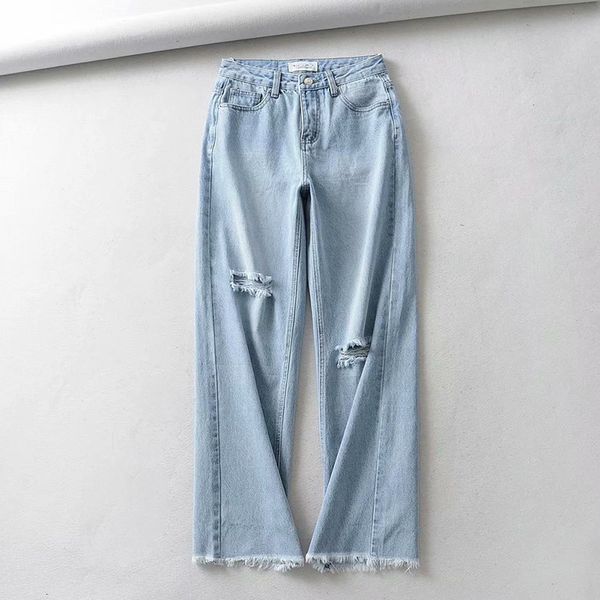 snsml - 012 wide-legged jeans women 2019 summer thin tall waist straight loose hole in his trousers, Blue
snsml - 012 wide-legged jeans women 2019 summer thin tall waist straight loose hole in his trousers, Blue