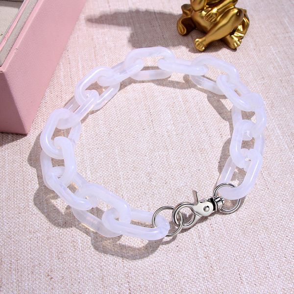 just feel boho chunky chain choker necklaces women's white transparent big acrylic resin chain necklace statement jewelry gift, Silver
just feel boho chunky chain choker necklaces women's white transparent big acrylic resin chain necklace statement jewelry gift, Silver
