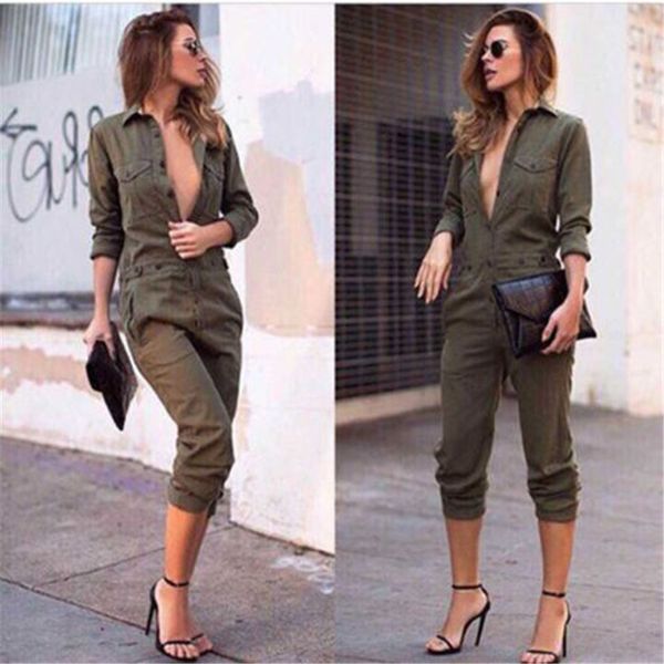 women new fashion slim bodycon jumpsuit long sleeve army green solid casual bodysuit ladies vintage romper long jumpsuit, Black;white
women new fashion slim bodycon jumpsuit long sleeve army green solid casual bodysuit ladies vintage romper long jumpsuit, Black;white