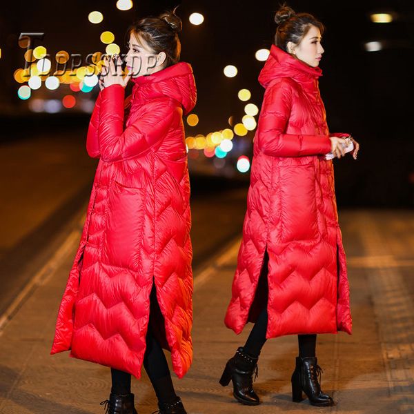 2019 chinese ethnic winter thick women parkas slit design long style female hooded overcoat, Black
2019 chinese ethnic winter thick women parkas slit design long style female hooded overcoat, Black