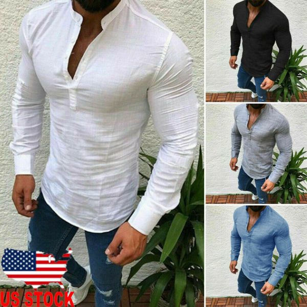 men's dress shirts 2021 fashion mens slim fit long sleeve blouse stylish linen men mandarin neck cotton shirt tee plus size, White;black
men's dress shirts 2021 fashion mens slim fit long sleeve blouse stylish linen men mandarin neck cotton shirt tee plus size, White;black