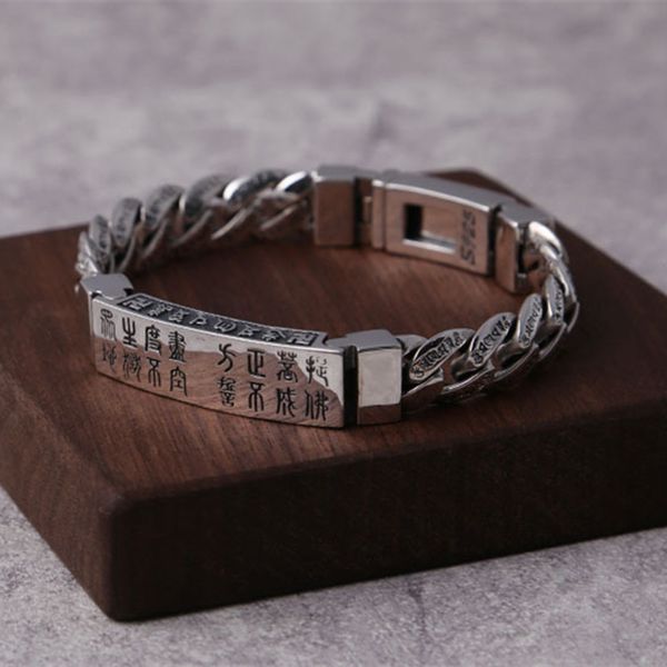 20mm 100% pure 925 sterling silver bracelets for women men fine jewelry vintage s925 solid mantra thai silver chain bracelet, Black
20mm 100% pure 925 sterling silver bracelets for women men fine jewelry vintage s925 solid mantra thai silver chain bracelet, Black