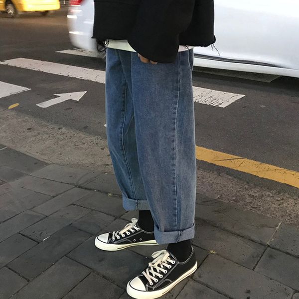 men's jeans 2019 autumn and winter new solid color loose retro straight jeans youth personality fashion trend men's wear, Blue
men's jeans 2019 autumn and winter new solid color loose retro straight jeans youth personality fashion trend men's wear, Blue