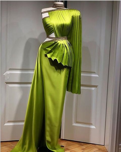2020 modest one shoulder long sleeves evening dresses ruched elastic stain long prom dresses custom made runway fashion dress, Black;red
2020 modest one shoulder long sleeves evening dresses ruched elastic stain long prom dresses custom made runway fashion dress, Black;red