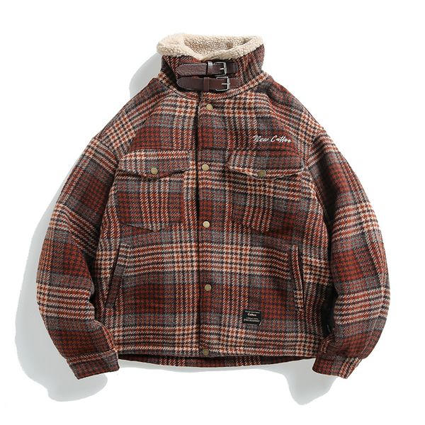 winter lamb hair jacket men's warm parka men fashion retro plaid thick coat man wild loose cotton stand collar jacket men, Black
winter lamb hair jacket men's warm parka men fashion retro plaid thick coat man wild loose cotton stand collar jacket men, Black