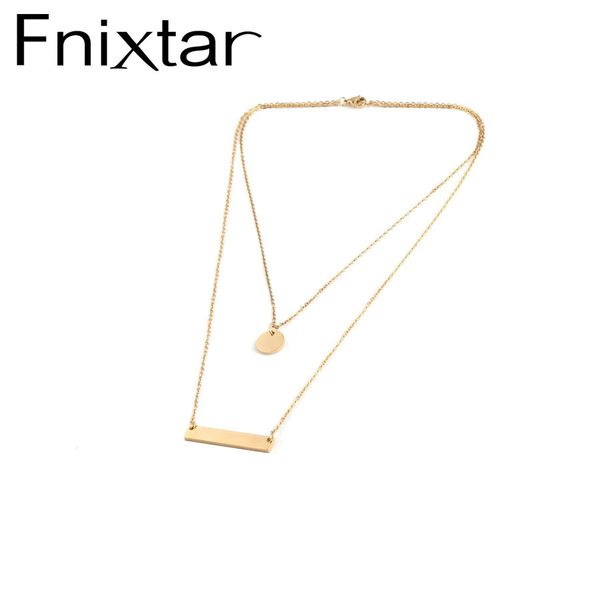 fnixtar double layer round discs bar necklace stainless steel diy personalized engrave custom name necklace 5piece/lot, Silver
fnixtar double layer round discs bar necklace stainless steel diy personalized engrave custom name necklace 5piece/lot, Silver