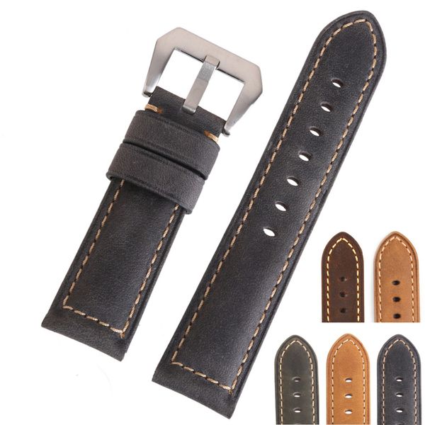 eache vintage genuine leather watch band matte leather soft watch strap silver&black buckle 22mm 24mm brown yellow grey green, Black;brown
eache vintage genuine leather watch band matte leather soft watch strap silver&black buckle 22mm 24mm brown yellow grey green, Black;brown