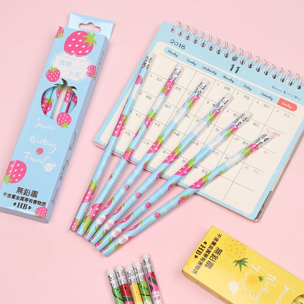 12pcs/box standard pencils set fresh fruit pencil with eraser non-toxic hb black pencils kids smooth writing tools set
12pcs/box standard pencils set fresh fruit pencil with eraser non-toxic hb black pencils kids smooth writing tools set