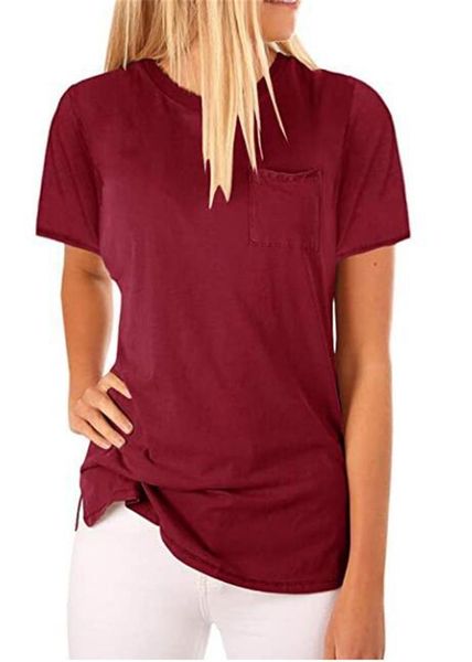 womens designer tshirts fashion style solid color short sleeve slim female clothing casual pollover pocket apparel, White
womens designer tshirts fashion style solid color short sleeve slim female clothing casual pollover pocket apparel, White