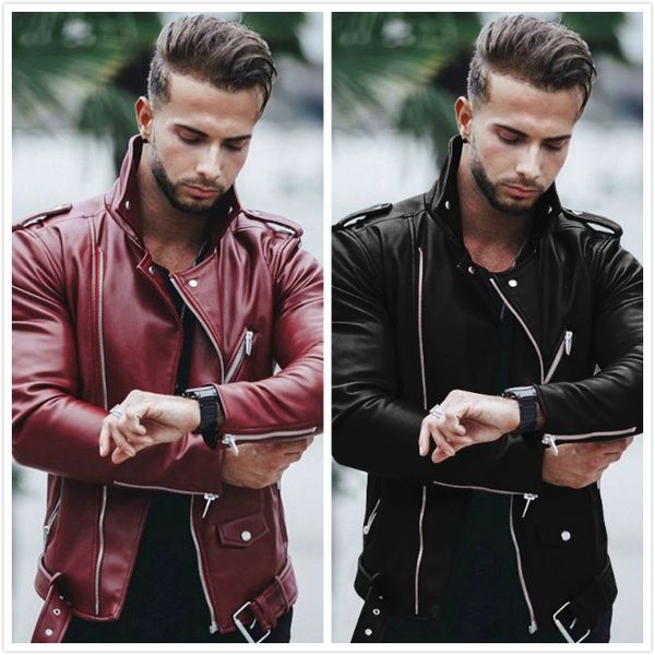 2019 new autumn men's pu leather jacket slim fit motorcycle jacket zipper casual leather coat male man fashion outerwear jackets, Black;brown
2019 new autumn men's pu leather jacket slim fit motorcycle jacket zipper casual leather coat male man fashion outerwear jackets, Black;brown