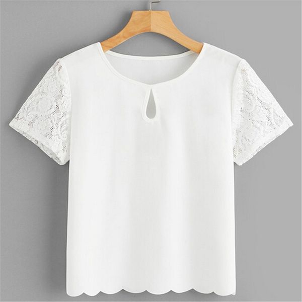 women t shirt tee shirt femme 2019 summer spring o hollow neck white lace sleeve office elegant floral shape trim tshirt
women t shirt tee shirt femme 2019 summer spring o hollow neck white lace sleeve office elegant floral shape trim tshirt