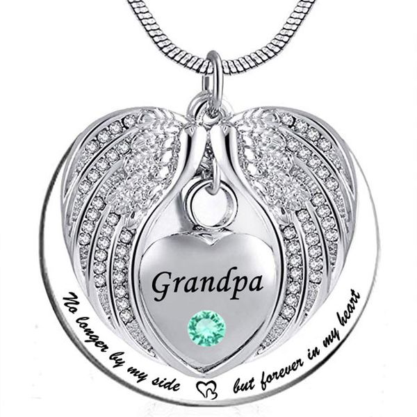 no longer by my side but forever in my heart grandpa cremation ashes urn pendant stainless steel waterproof necklace, Silver
no longer by my side but forever in my heart grandpa cremation ashes urn pendant stainless steel waterproof necklace, Silver