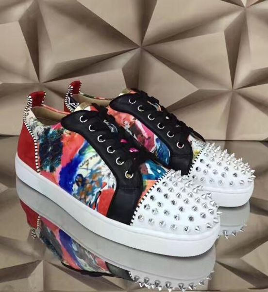 famous junior spikes orlato sneakers flat printed leather low red bottom shoes for women, casual outdoor party wedding flats size:36-46, Black
famous junior spikes orlato sneakers flat printed leather low red bottom shoes for women, casual outdoor party wedding flats size:36-46, Black