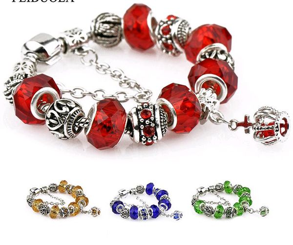 crystal charm bead fit european style pandora bracelets gold blue black 17cm-20cm length vintage diy hand chain, Golden;silver
crystal charm bead fit european style pandora bracelets gold blue black 17cm-20cm length vintage diy hand chain, Golden;silver