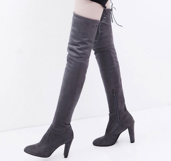 winter boots women stretch faux slim high boots over the knee high heels winter warm shoes botas mujer, Black
winter boots women stretch faux slim high boots over the knee high heels winter warm shoes botas mujer, Black